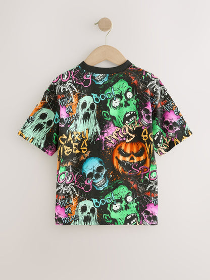 Dsiney Kidz - Black Halloween Short Sleeve Graphic T-Shirt (3-16yrs) image 2
