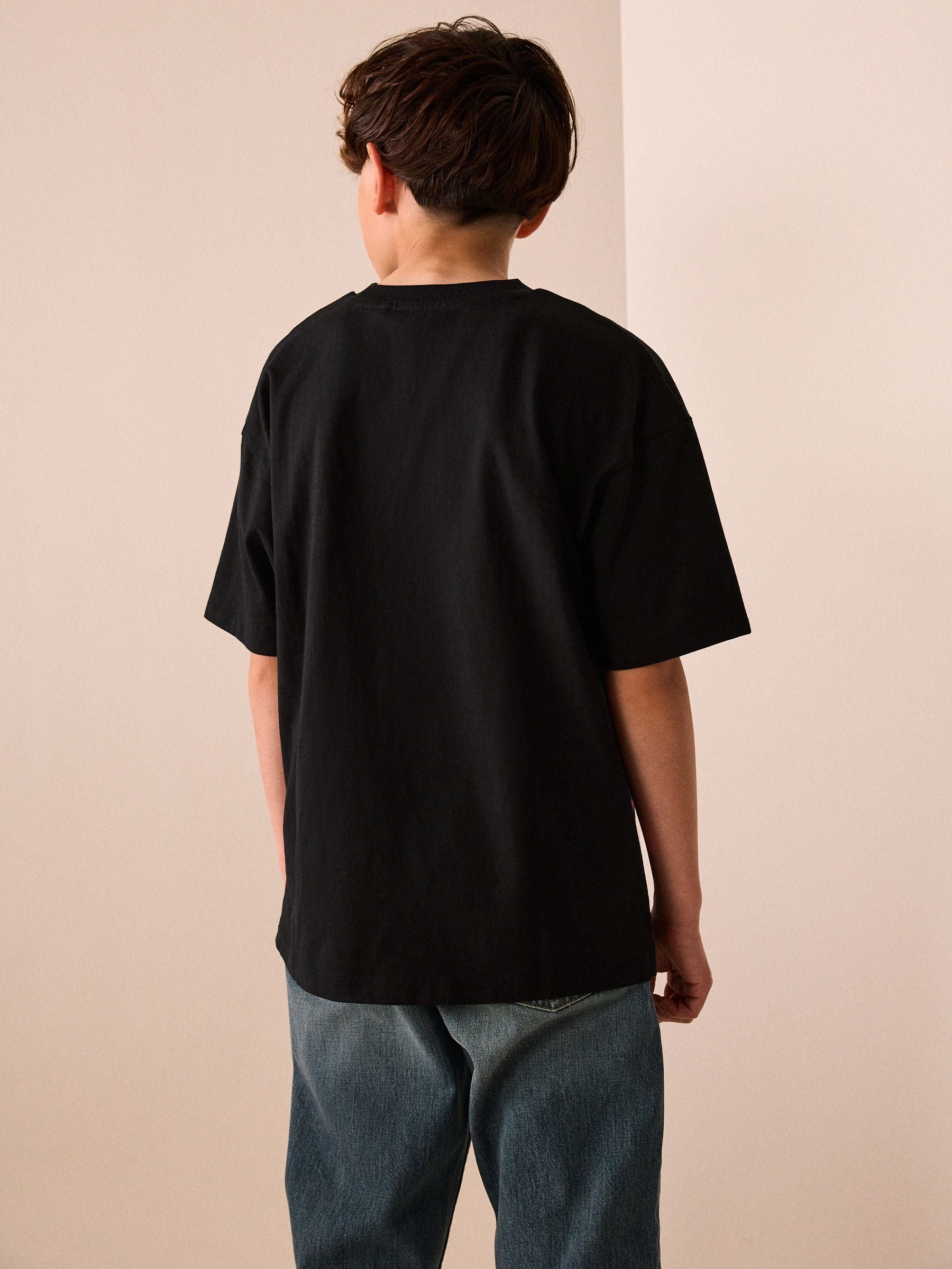 Dsiney Kidz - Black Graffiti Short Sleeve Graphic T-Shirt (3-16yrs) image 3