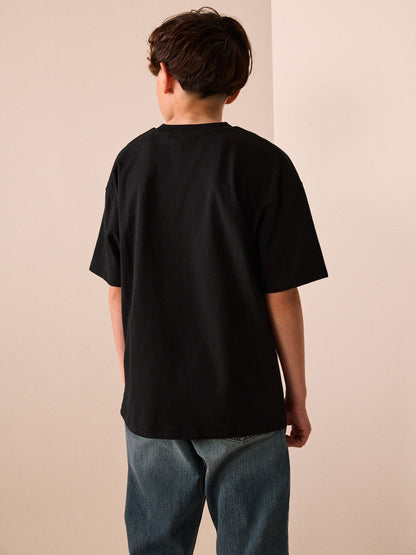 Dsiney Kidz - Black Graffiti Short Sleeve Graphic T-Shirt (3-16yrs) image 3