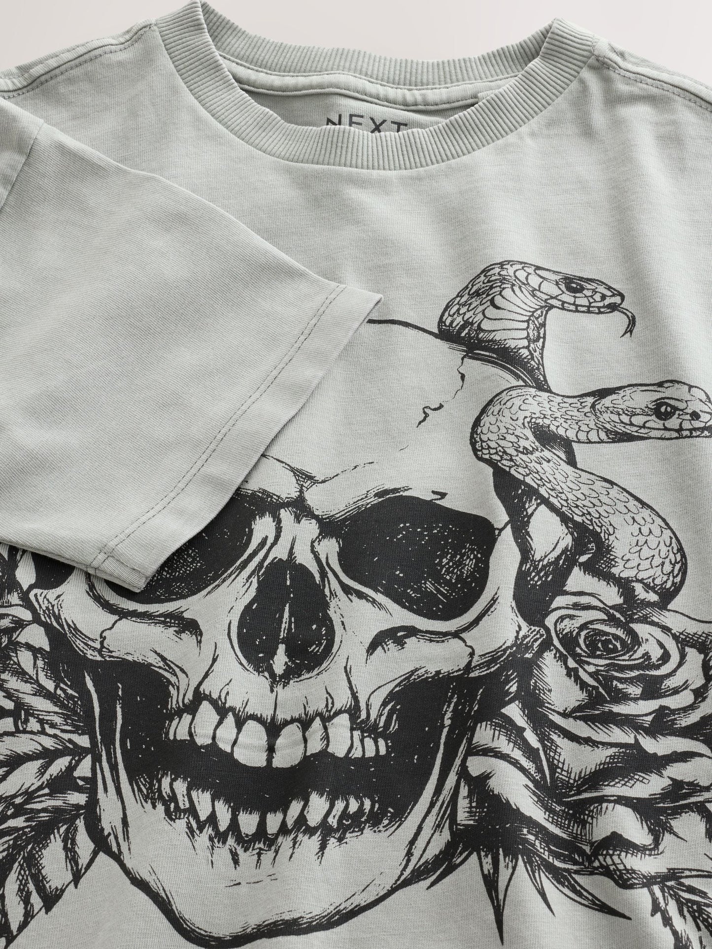 Dsiney Kidz - Grey Skull Short Sleeve Graphic T-Shirt (3-16yrs) image 7