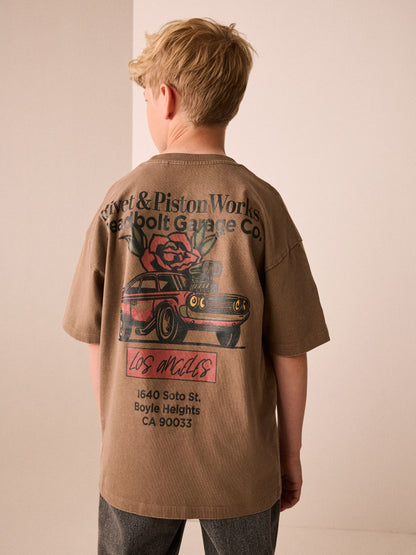 Dsiney Kidz - Mink Back Print Washed Graphic T-Shirt (3-16yrs) image 1