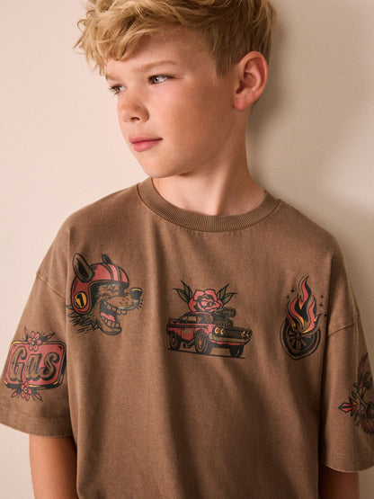 Dsiney Kidz - Mink Back Print Washed Graphic T-Shirt (3-16yrs) image 3