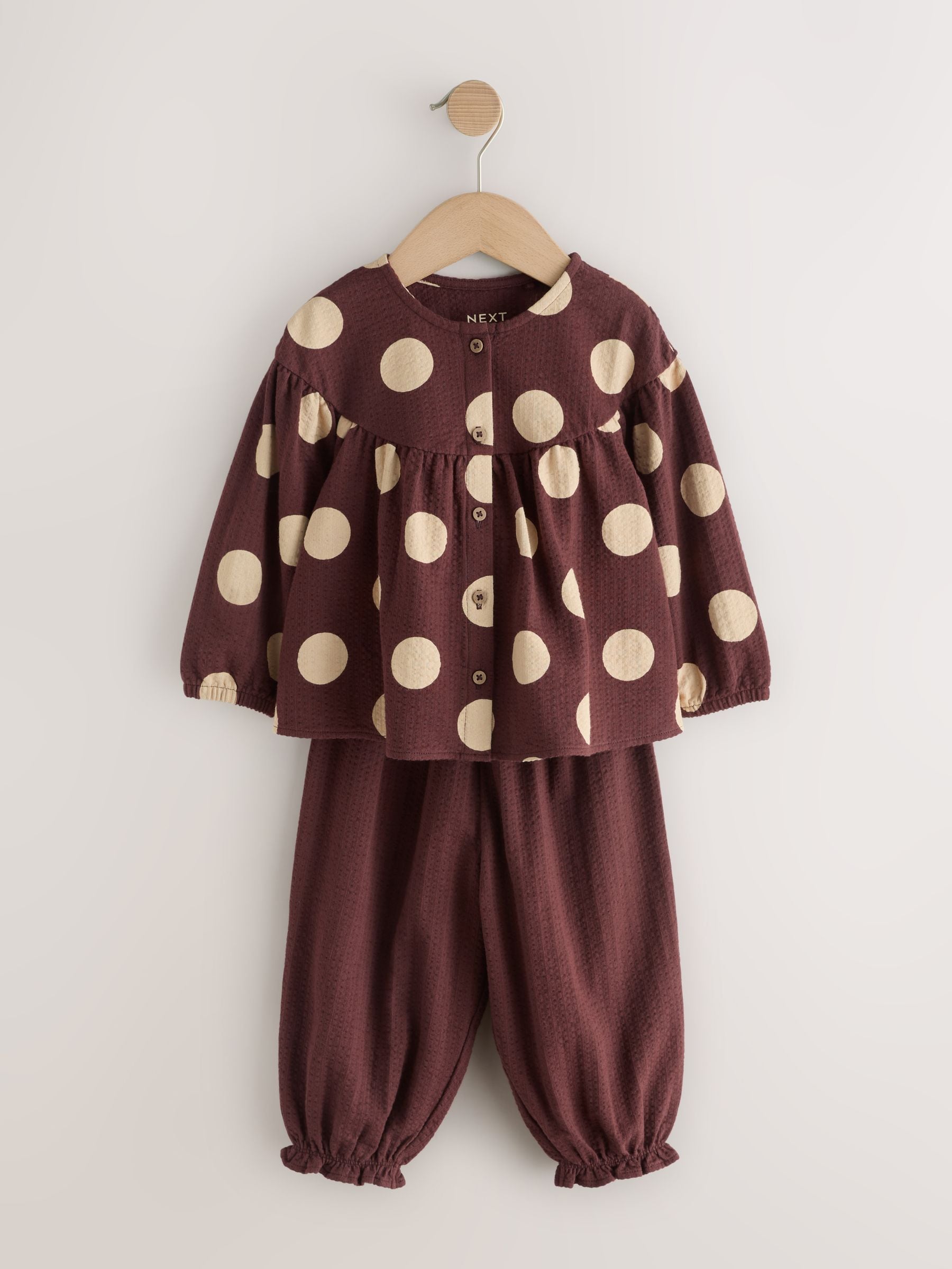 Brown/Cream Long Sleeve Blouse and Bloomer Trousers Set (3mths-7yrs) image 6