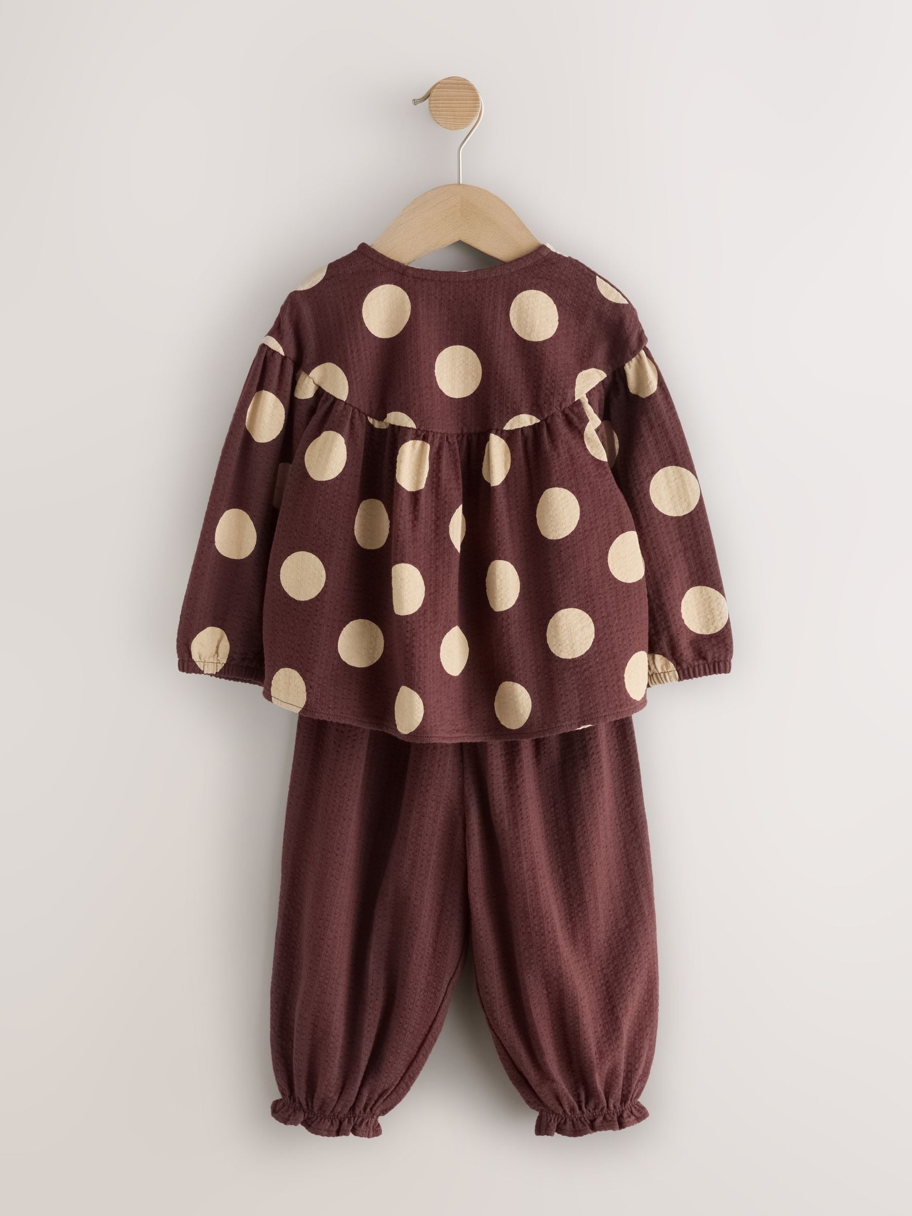Brown/Cream Long Sleeve Blouse and Bloomer Trousers Set (3mths-7yrs) image 8
