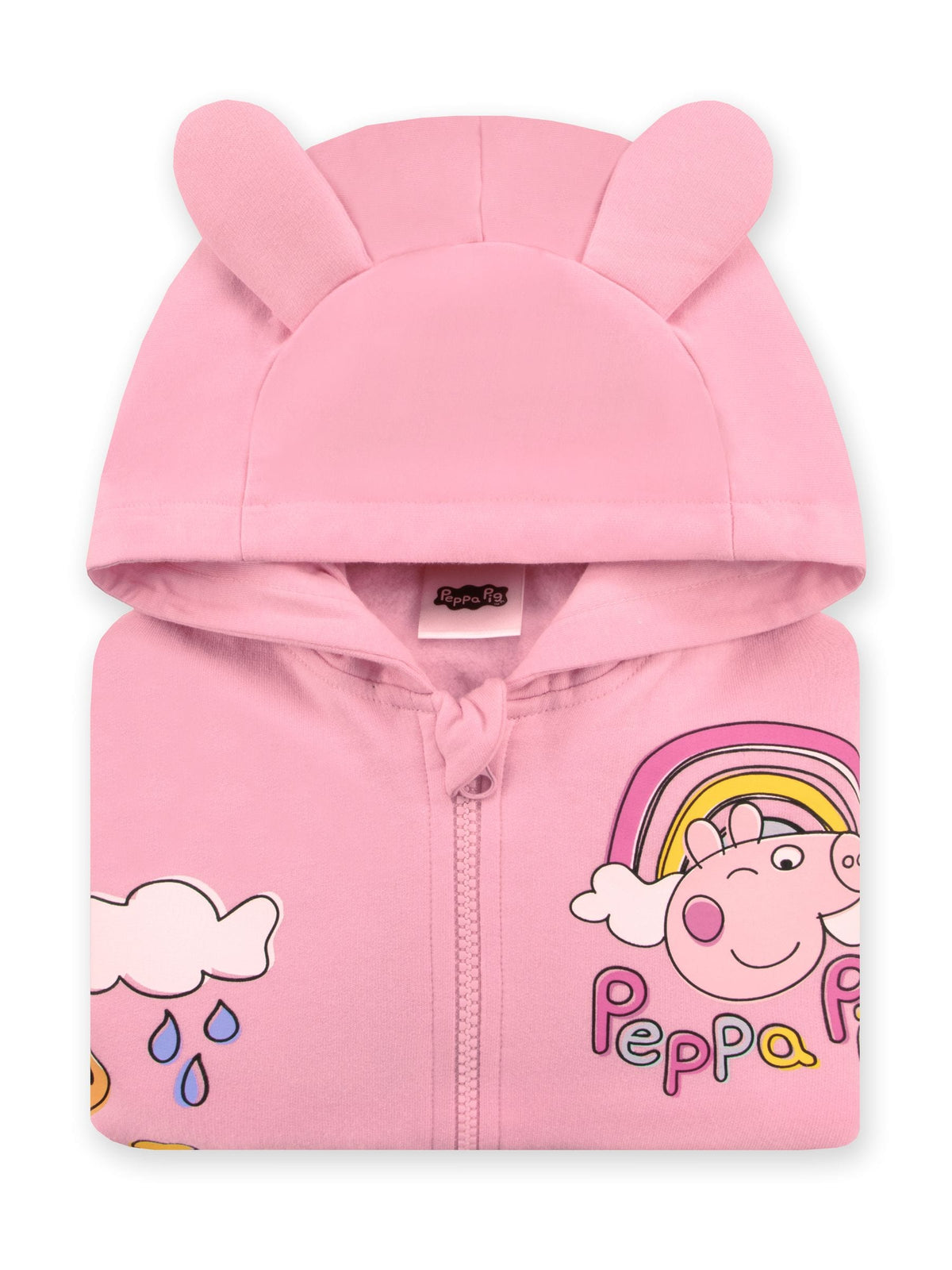 Character Pink Peppa Pig Zip Hoodie With 3D Ears - image 11