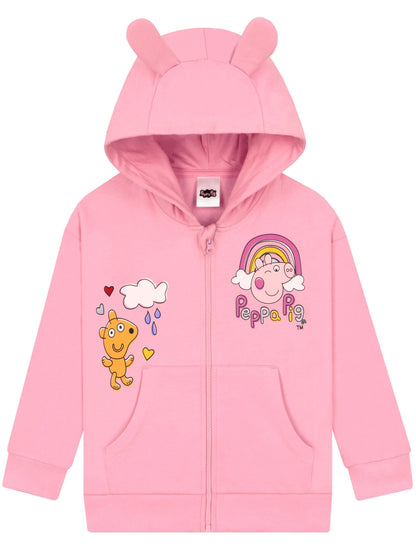 Character Pink Peppa Pig Zip Hoodie With 3D Ears - image 2
