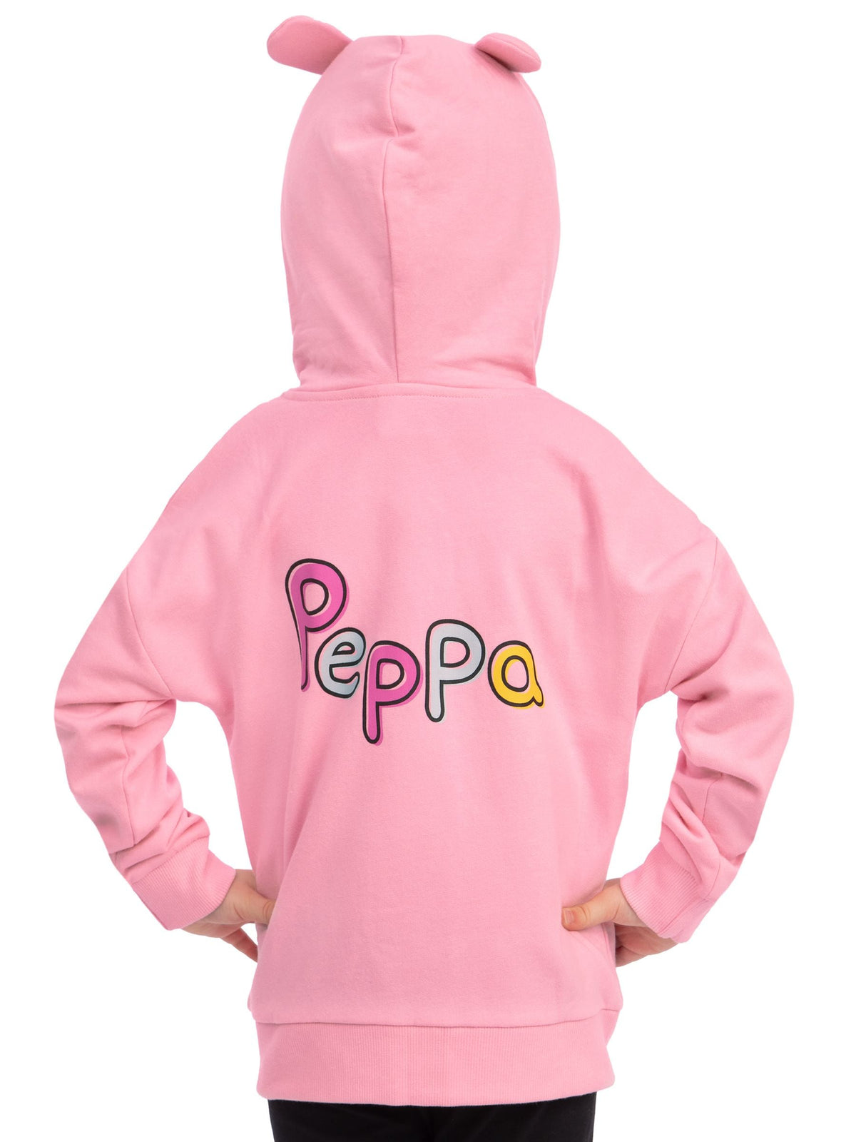 Character Pink Peppa Pig Zip Hoodie With 3D Ears - image 9