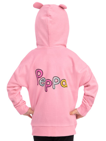 Character Pink Peppa Pig Zip Hoodie With 3D Ears - image 9