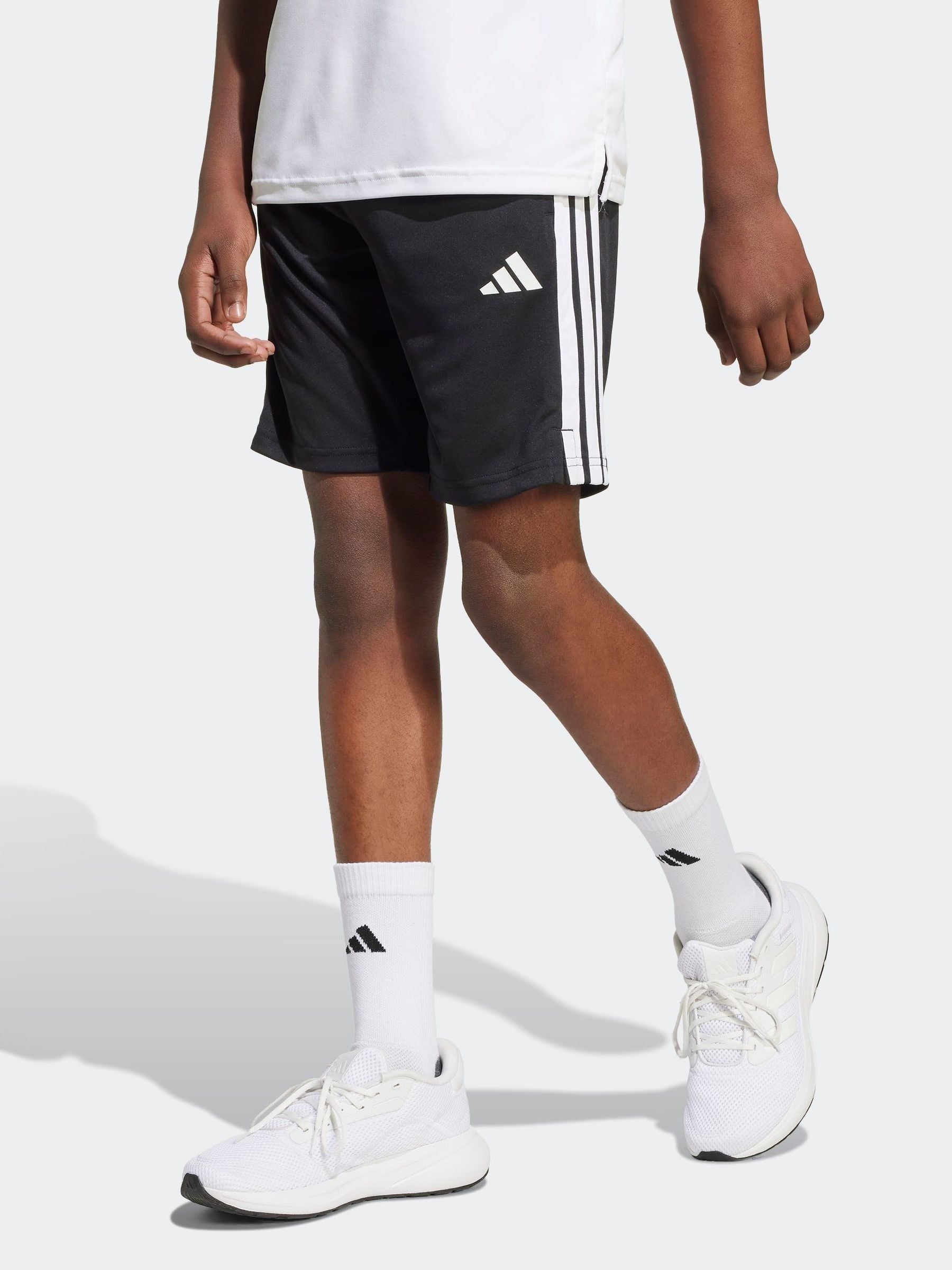 Dsiney Kidz - adidas Black Junior Train Essentials 3 Stripes Shorts image 1