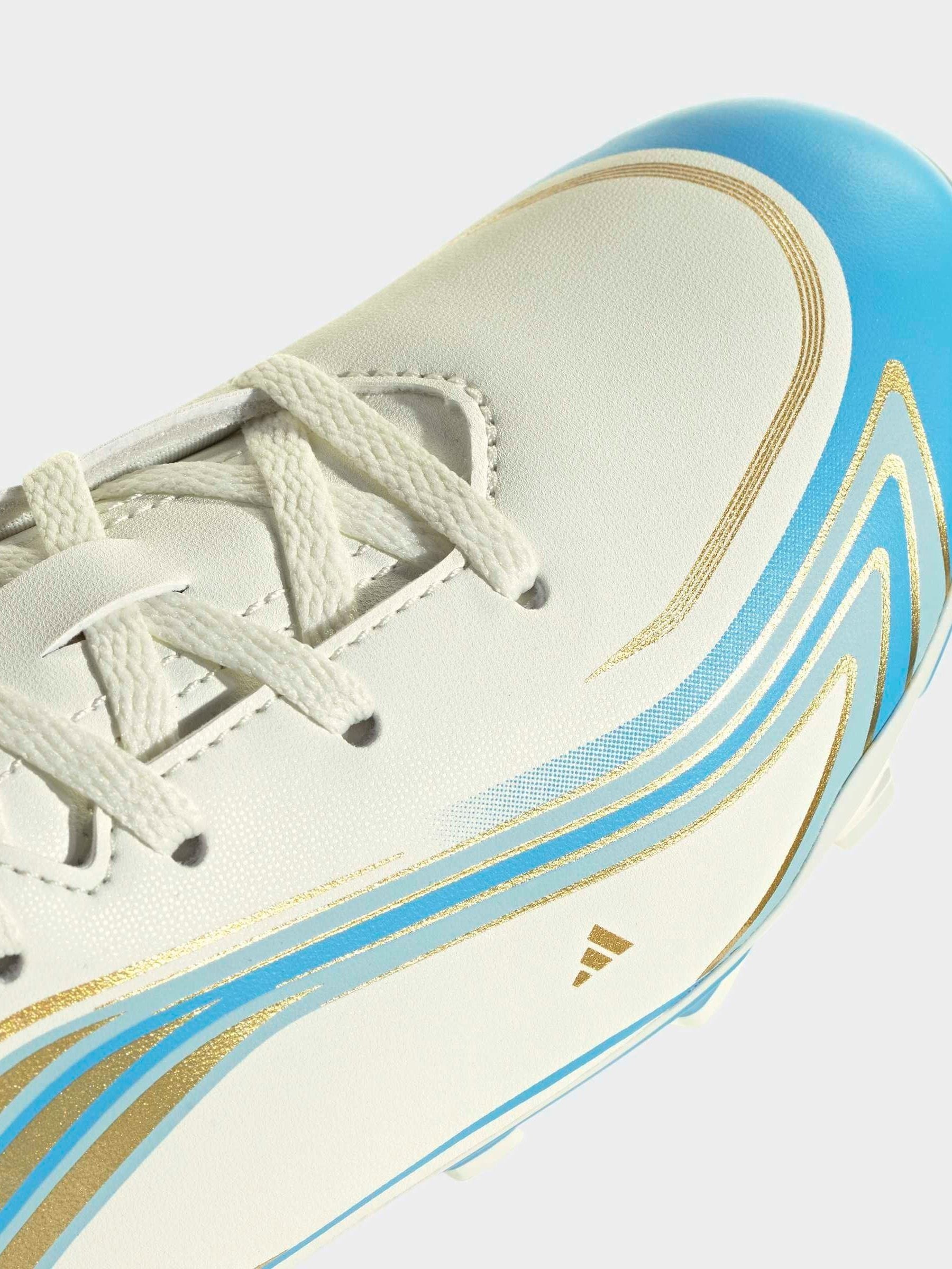 adidas Beige F50 Messi Club Firm Ground / Multi Ground Football Boots Kids image 10