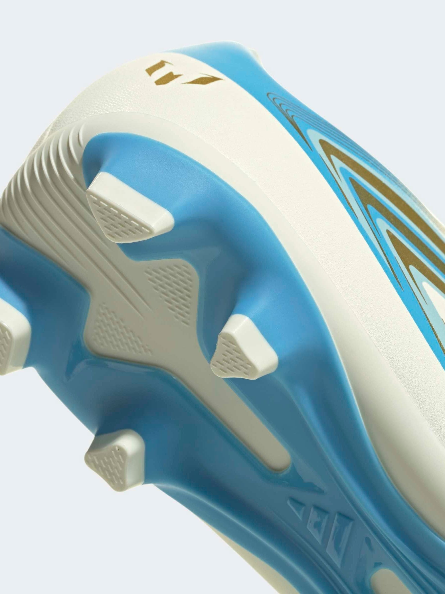 adidas Beige F50 Messi Club Firm Ground / Multi Ground Football Boots Kids image 11
