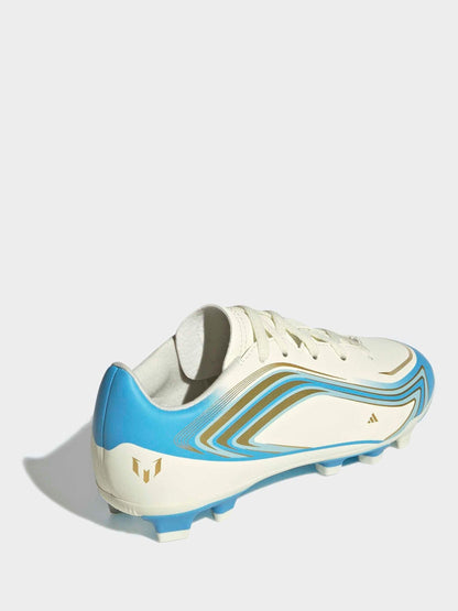 adidas Beige F50 Messi Club Firm Ground / Multi Ground Football Boots Kids image 4