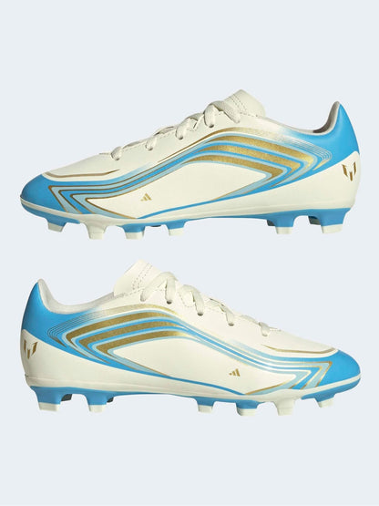 adidas Beige F50 Messi Club Firm Ground / Multi Ground Football Boots Kids image 6