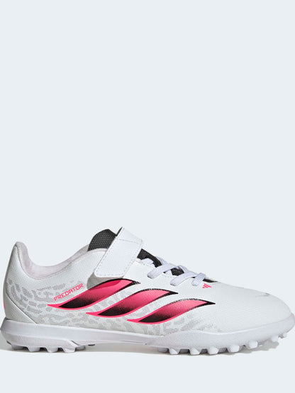 adidas White Predator Club Hook & Loop Turf Football Boots Kids image 1