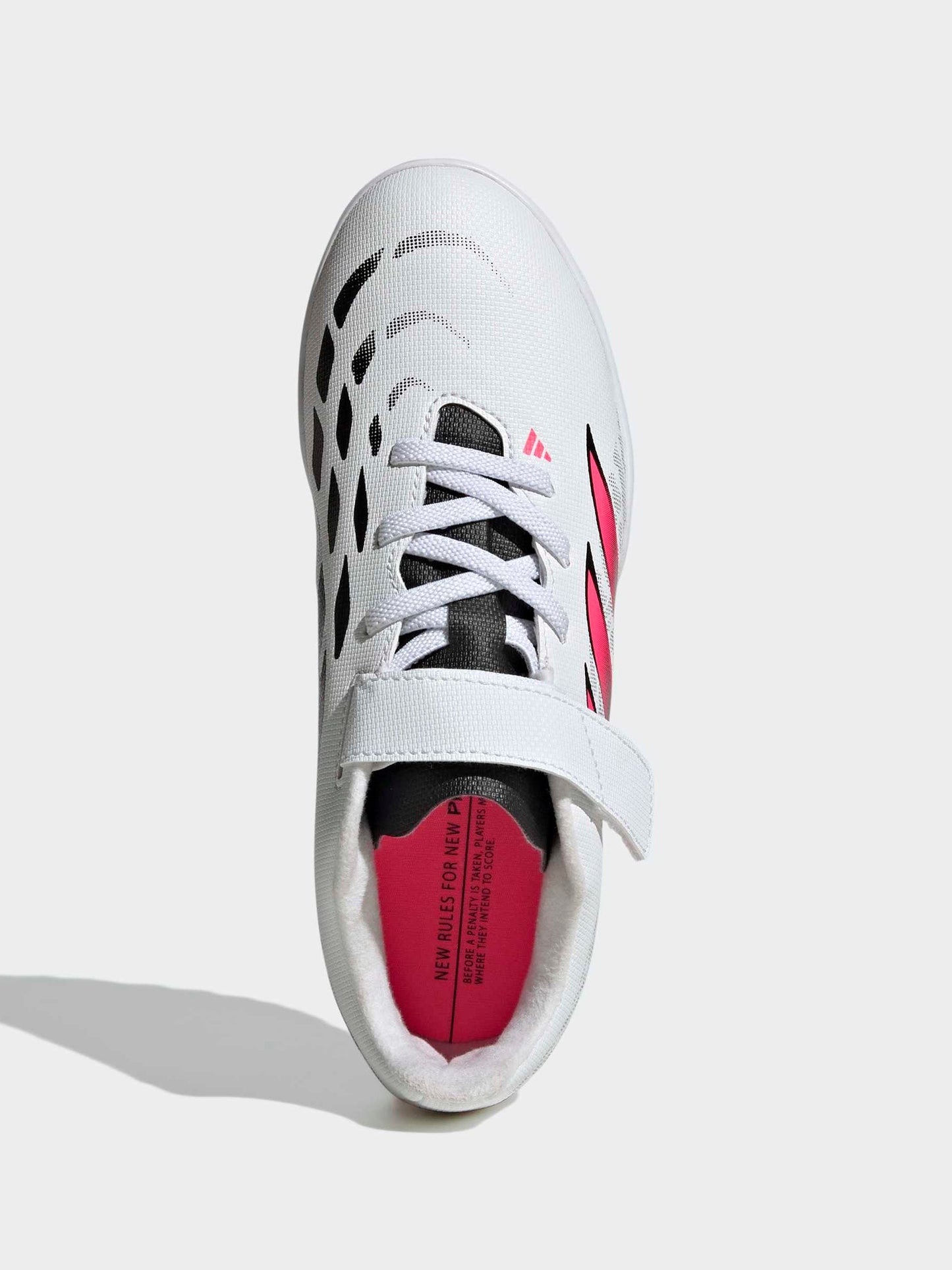 adidas White Predator Club Hook & Loop Turf Football Boots Kids image 2