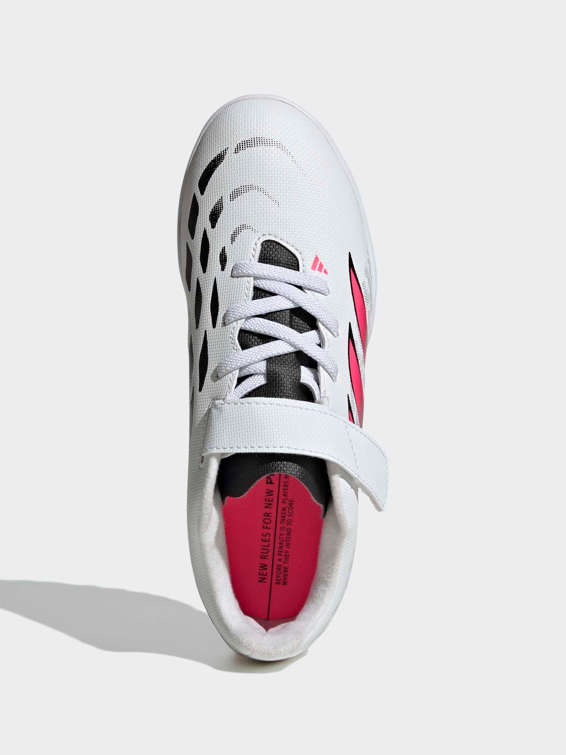 adidas White Predator Club Hook & Loop Turf Football Boots Kids image 2