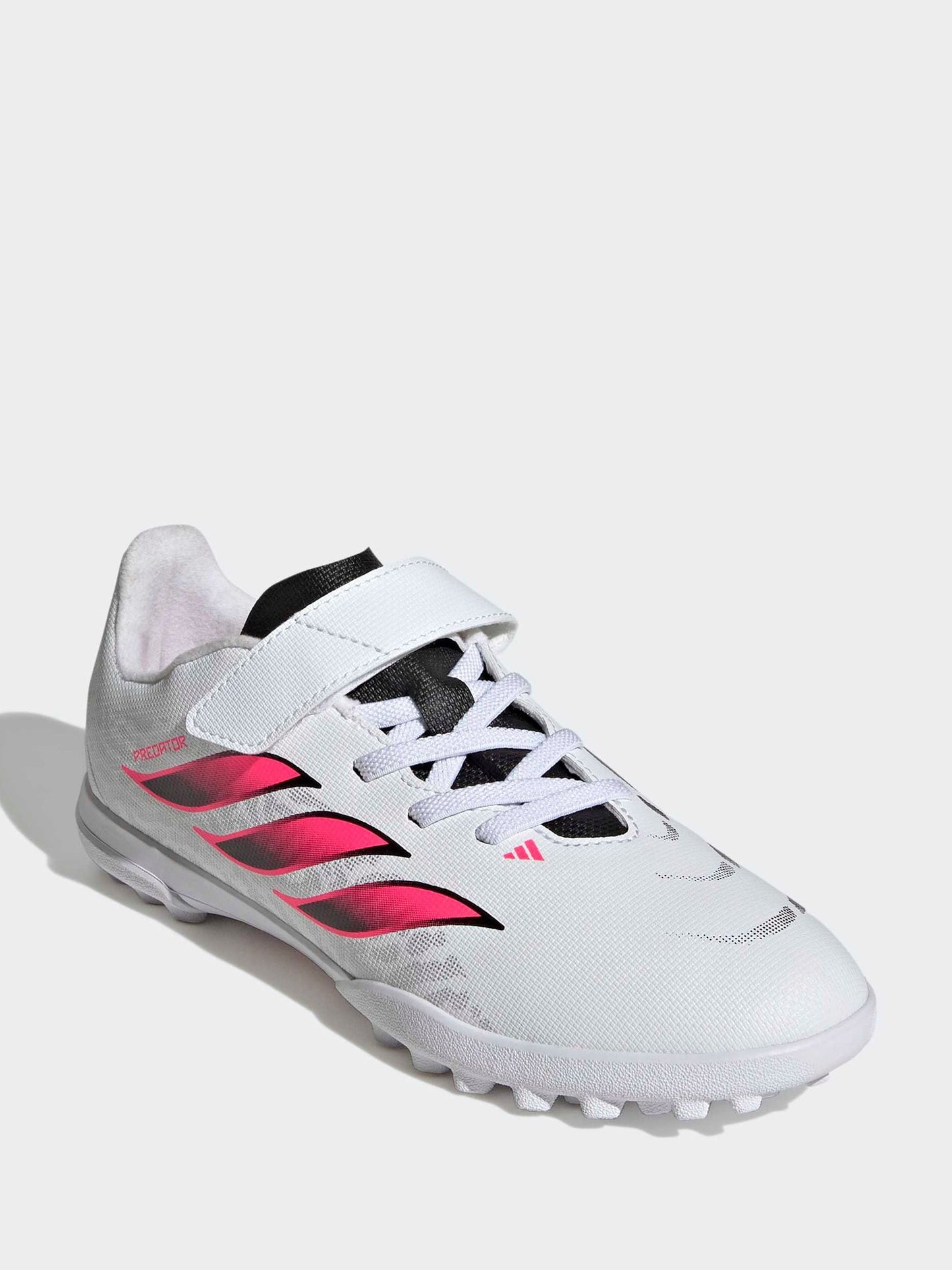 adidas White Predator Club Hook & Loop Turf Football Boots Kids image 5