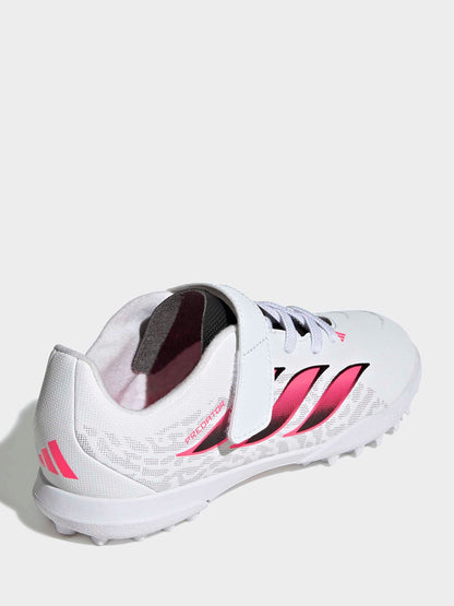 adidas White Predator Club Hook & Loop Turf Football Boots Kids image 6