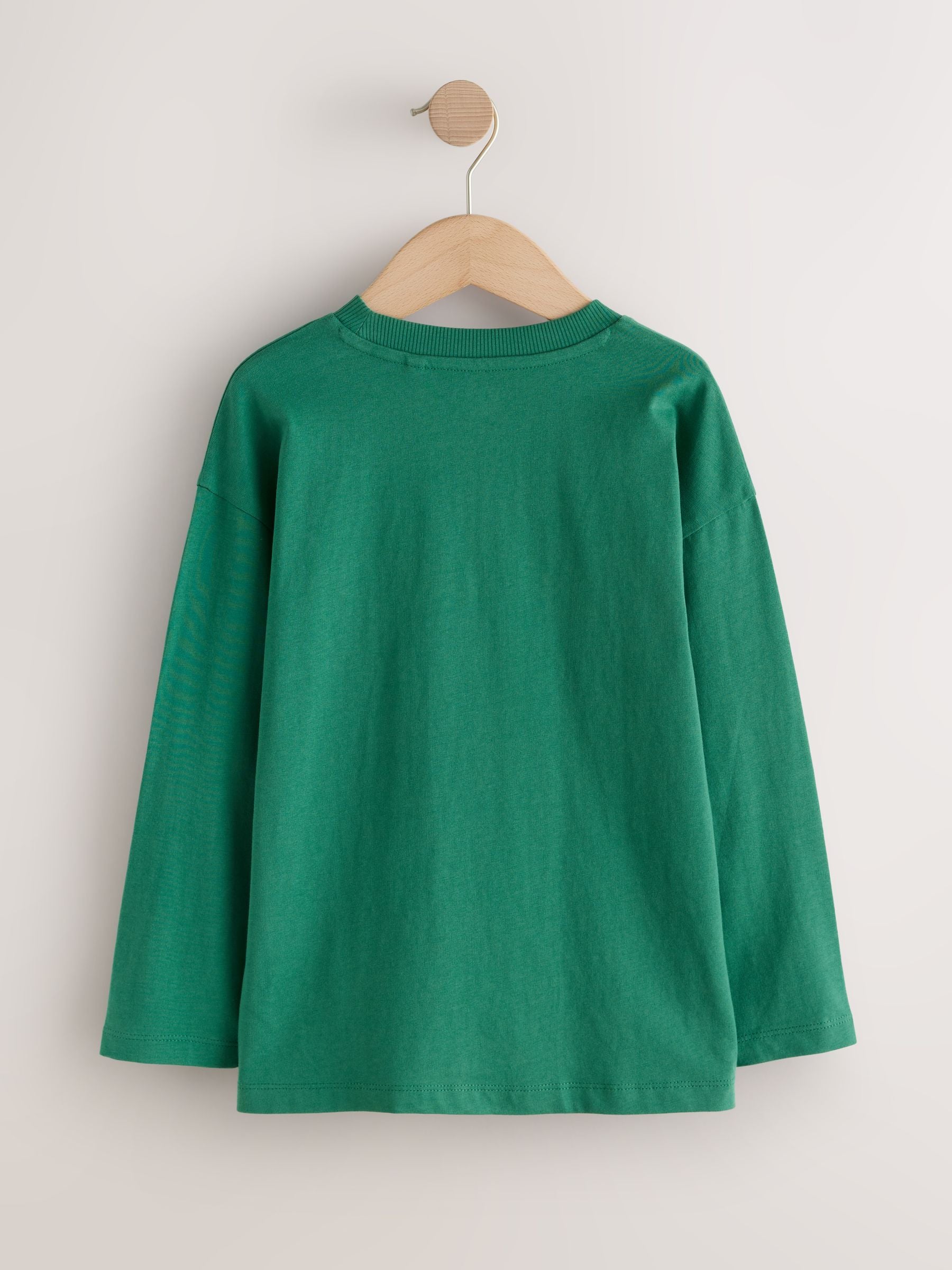 Dsiney Kidz - Green Skate Embroidery Relaxed Fit Graphic Long Sleeve Cotton T-Shirt (3-16yrs) image 5