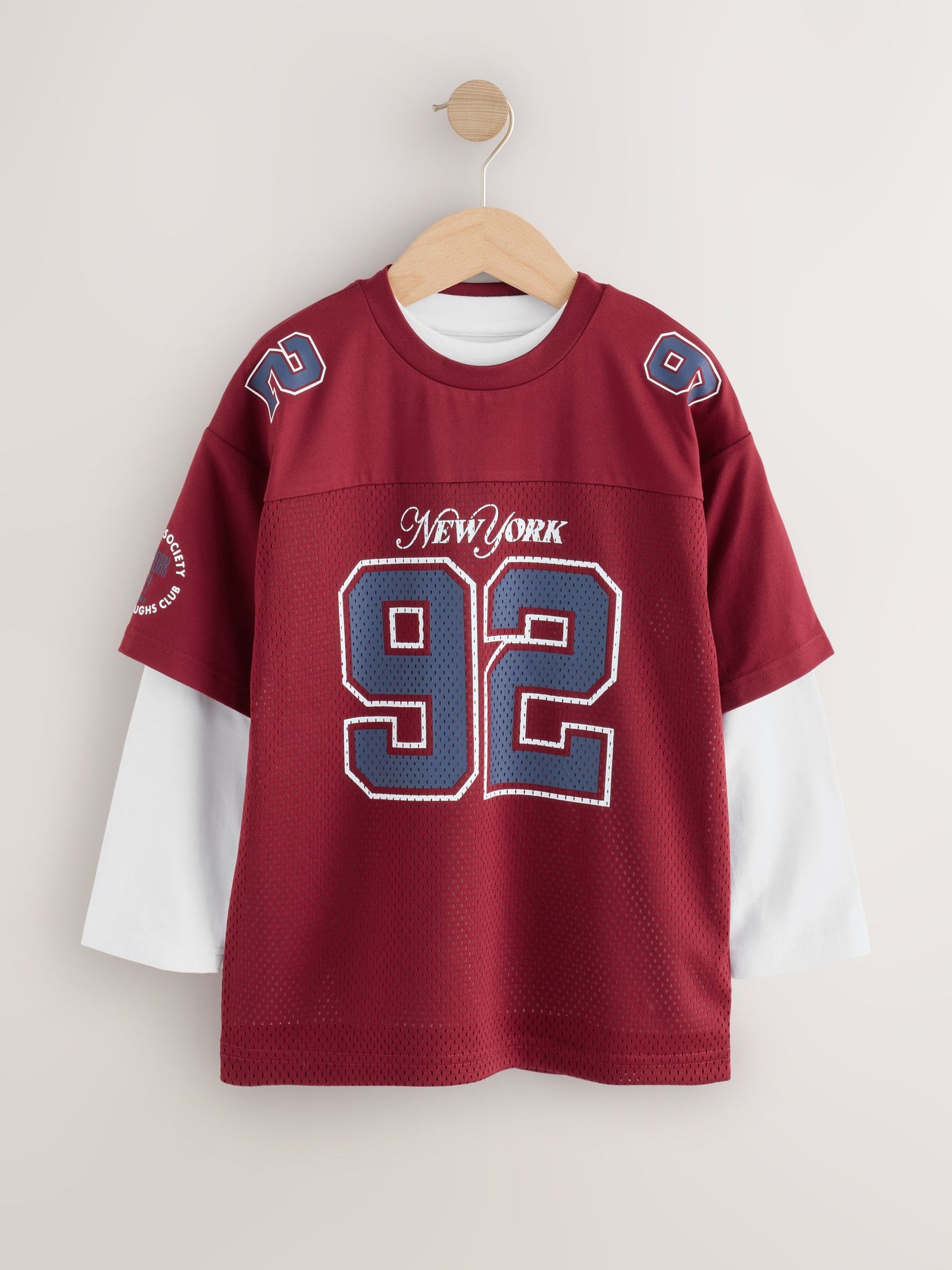 Dsiney Kidz - Burgundy Red Varsity Long Sleeve T-Shirt (3-16yrs) image 1