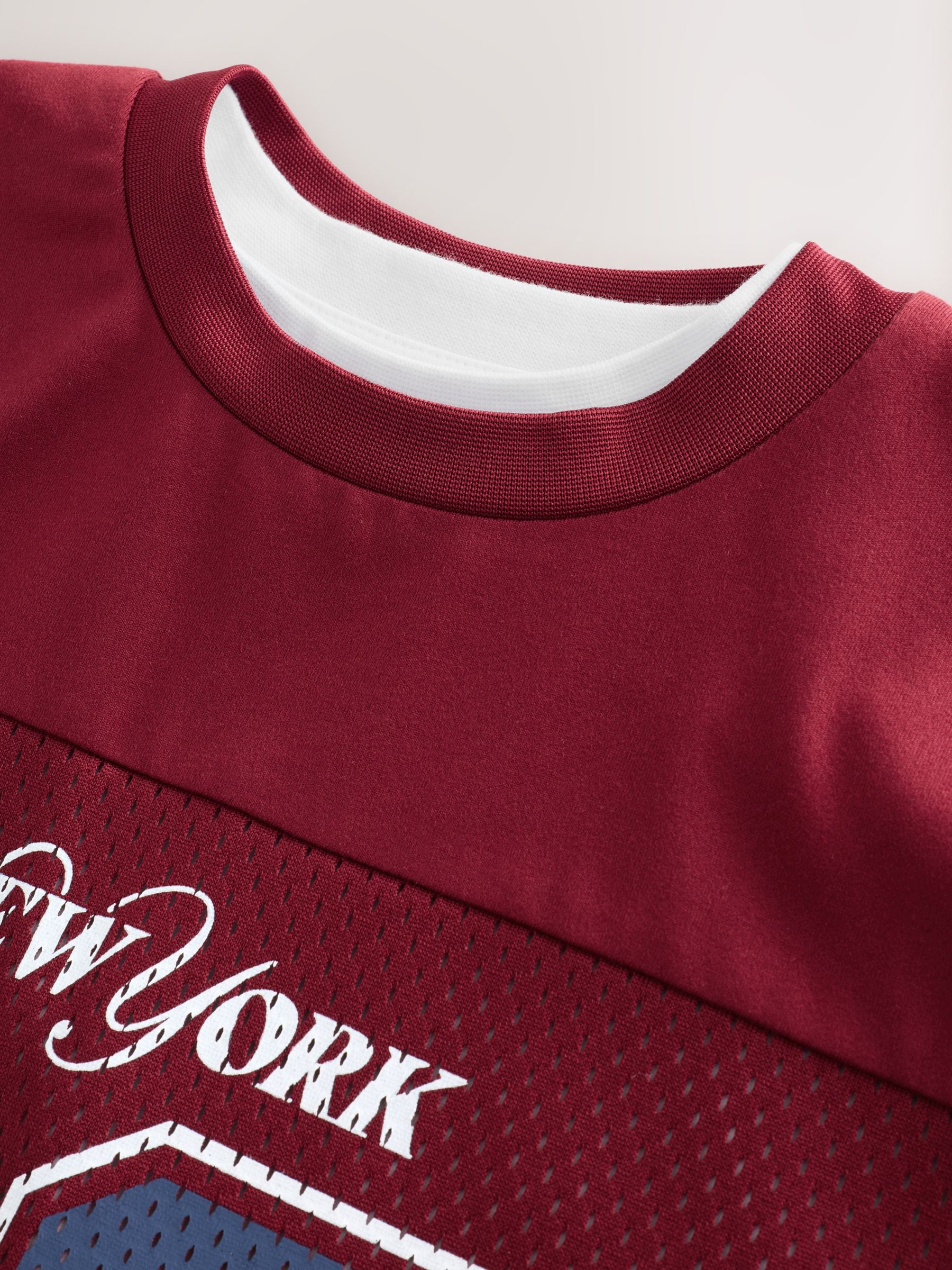 Dsiney Kidz - Burgundy Red Varsity Long Sleeve T-Shirt (3-16yrs) image 4