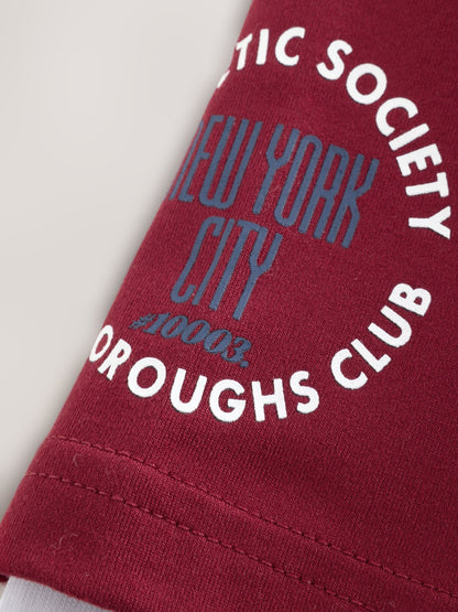 Dsiney Kidz - Burgundy Red Varsity Long Sleeve T-Shirt (3-16yrs) image 6