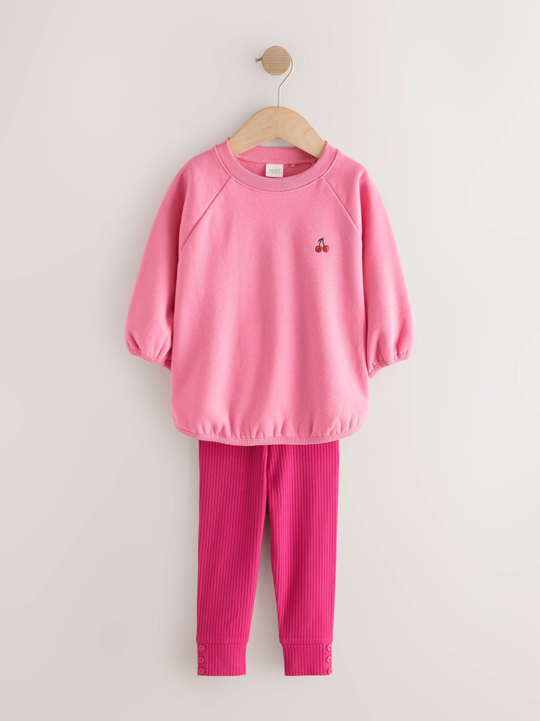 Bright Pink Sweatshirt and Leggings Set (3mths-7yrs) image 1