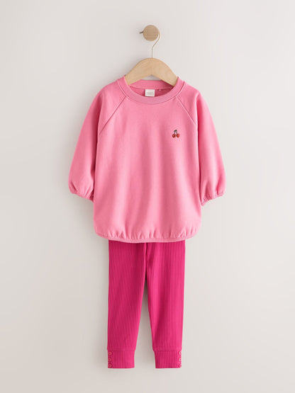 Bright Pink Sweatshirt and Leggings Set (3mths-7yrs) image 1