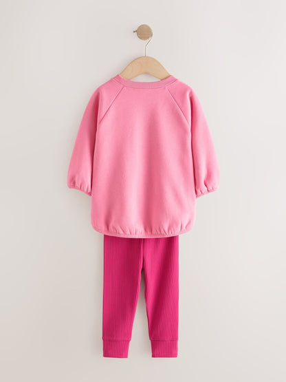 Bright Pink Sweatshirt and Leggings Set (3mths-7yrs) image 3