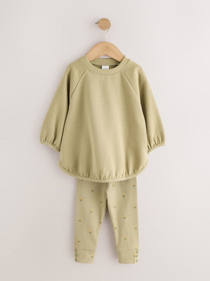 Dsiney Kidz - Light Green Sweatshirt and Leggings Set (3mths-7yrs) image 5