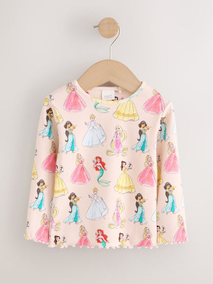 Pink Disney Princesses Long Sleeve Ribbed Top (3mths-7yrs) - image 1