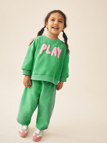 Green Play Sweatshirt and Barrel Leg Set (3mths-7yrs) image 1