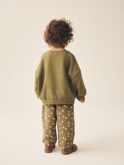 Khaki Green Bunny Sweatshirt and Barrel Leg Set (3mths-7yrs) image 3