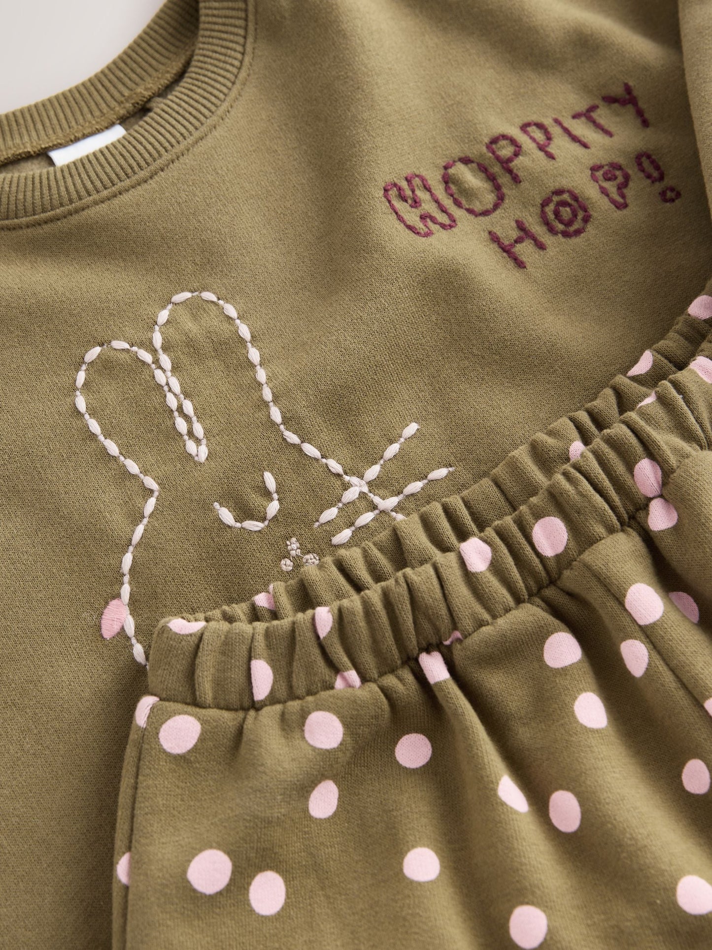 Khaki Green Bunny Sweatshirt and Barrel Leg Set (3mths-7yrs) image 8