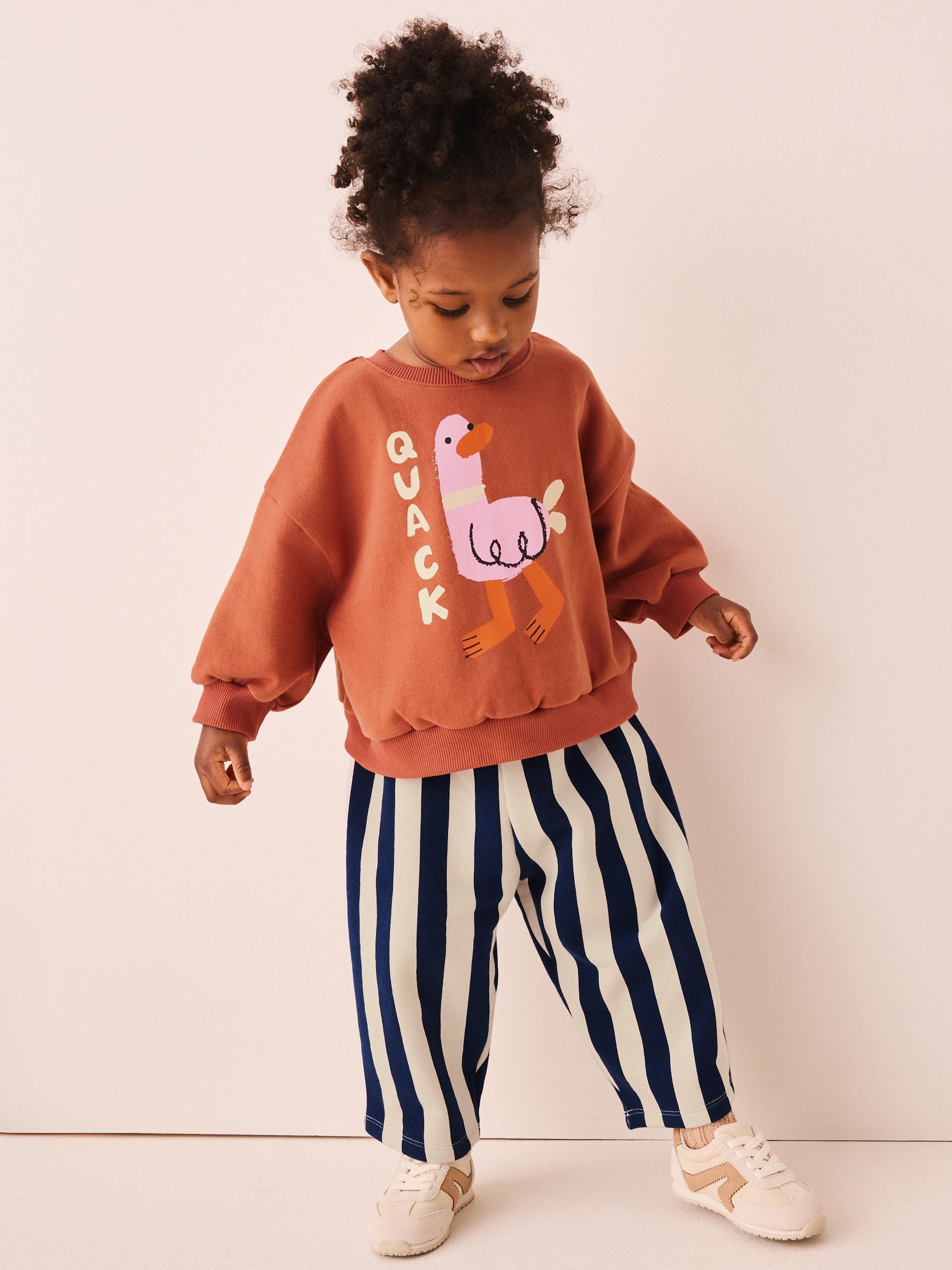 Navy Stripe Duck Long Sleeve Top and Barrel Trousers Set (3mths-7yrs) image 2
