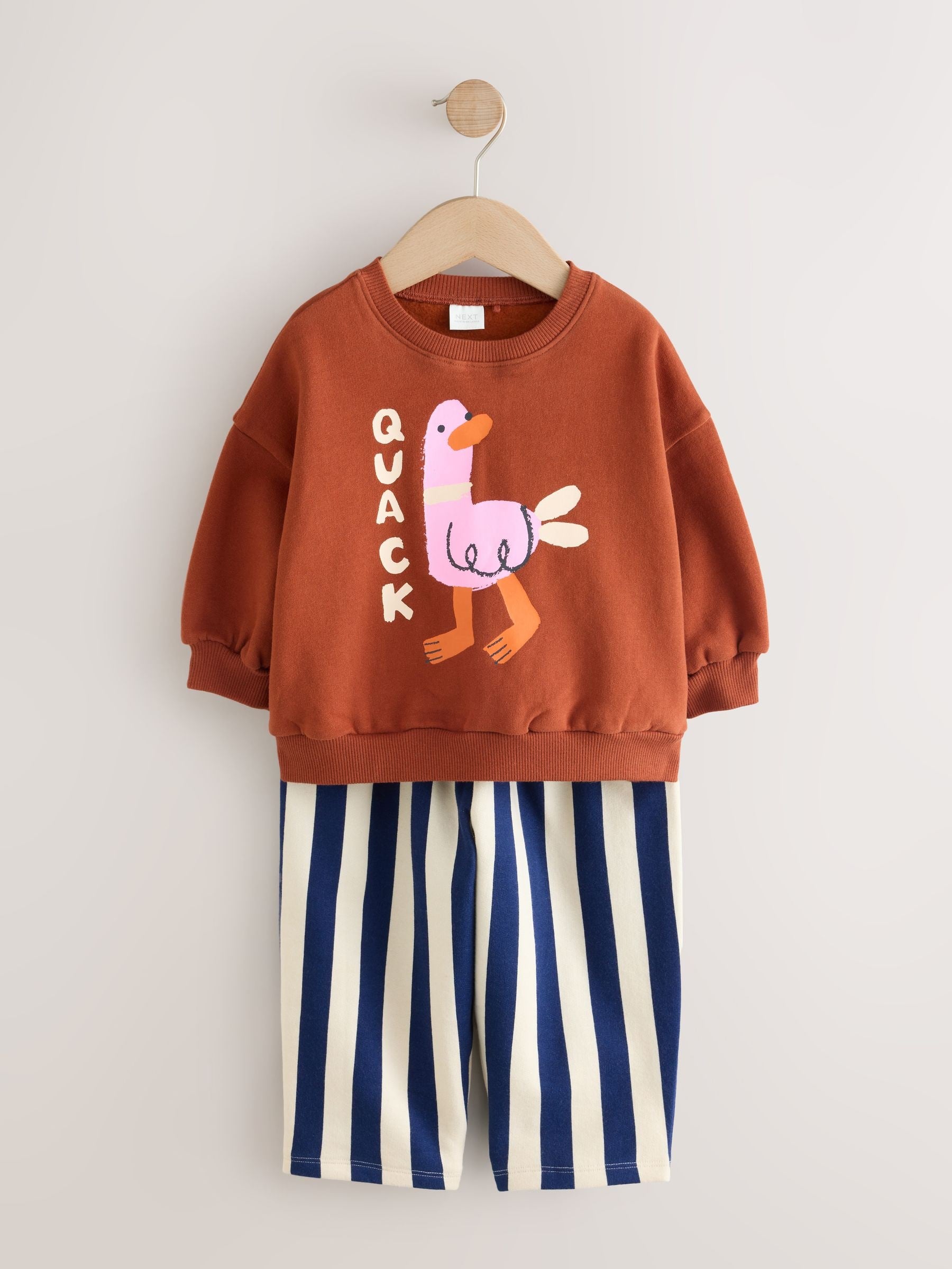 Navy Stripe Duck Long Sleeve Top and Barrel Trousers Set (3mths-7yrs) image 5