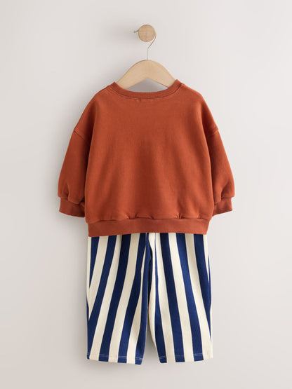 Navy Stripe Duck Long Sleeve Top and Barrel Trousers Set (3mths-7yrs) image 6