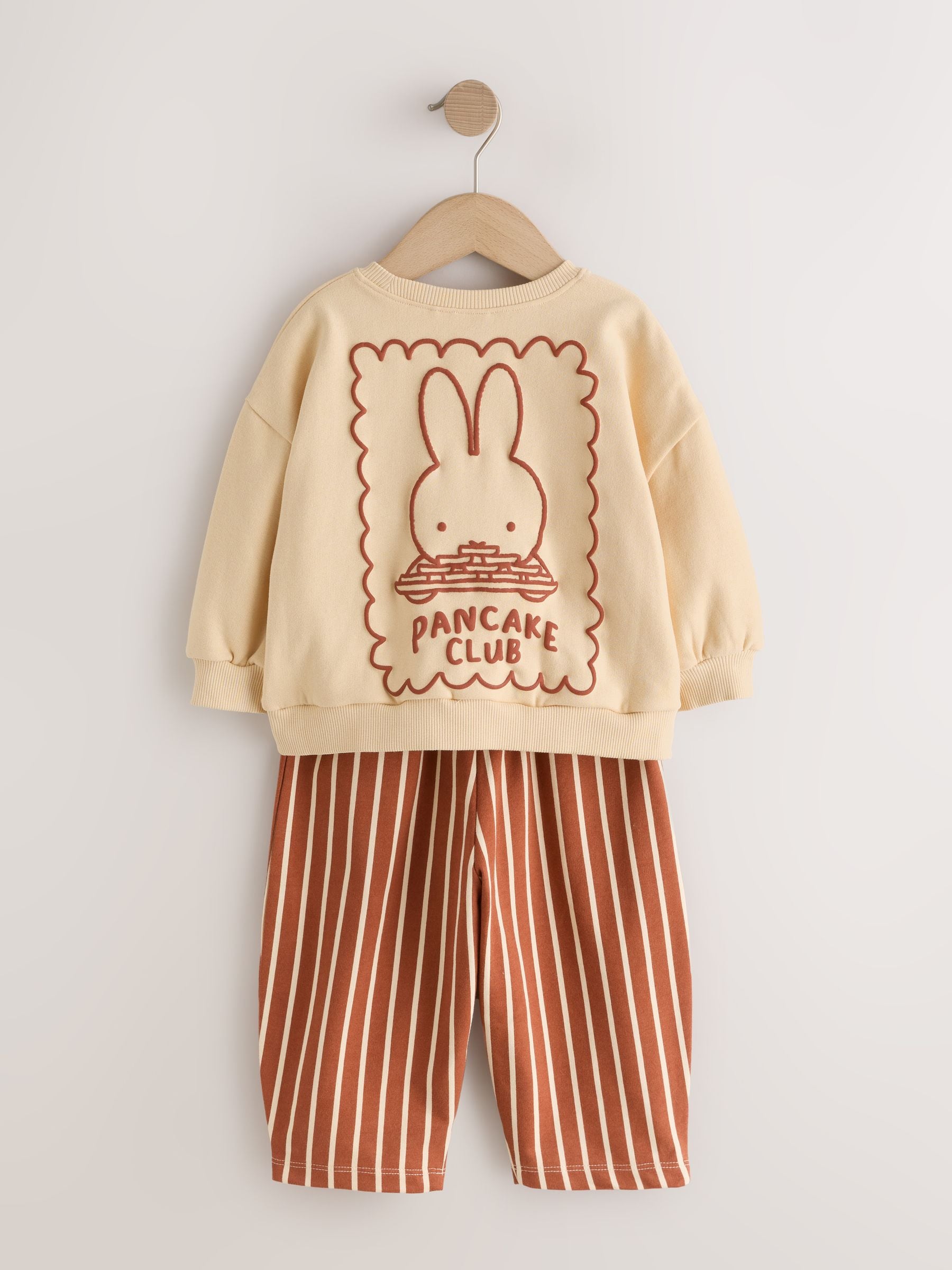 Miffy Light Yellow Stripe Sweatshirt and Wide Leg Set (3mths-7yrs) image 2