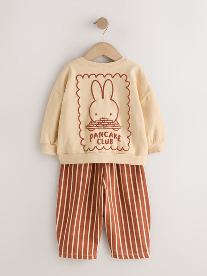 Miffy Light Yellow Stripe Sweatshirt and Wide Leg Set (3mths-7yrs) image 2