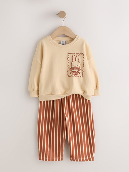 Miffy Light Yellow Stripe Sweatshirt and Wide Leg Set (3mths-7yrs) image 3