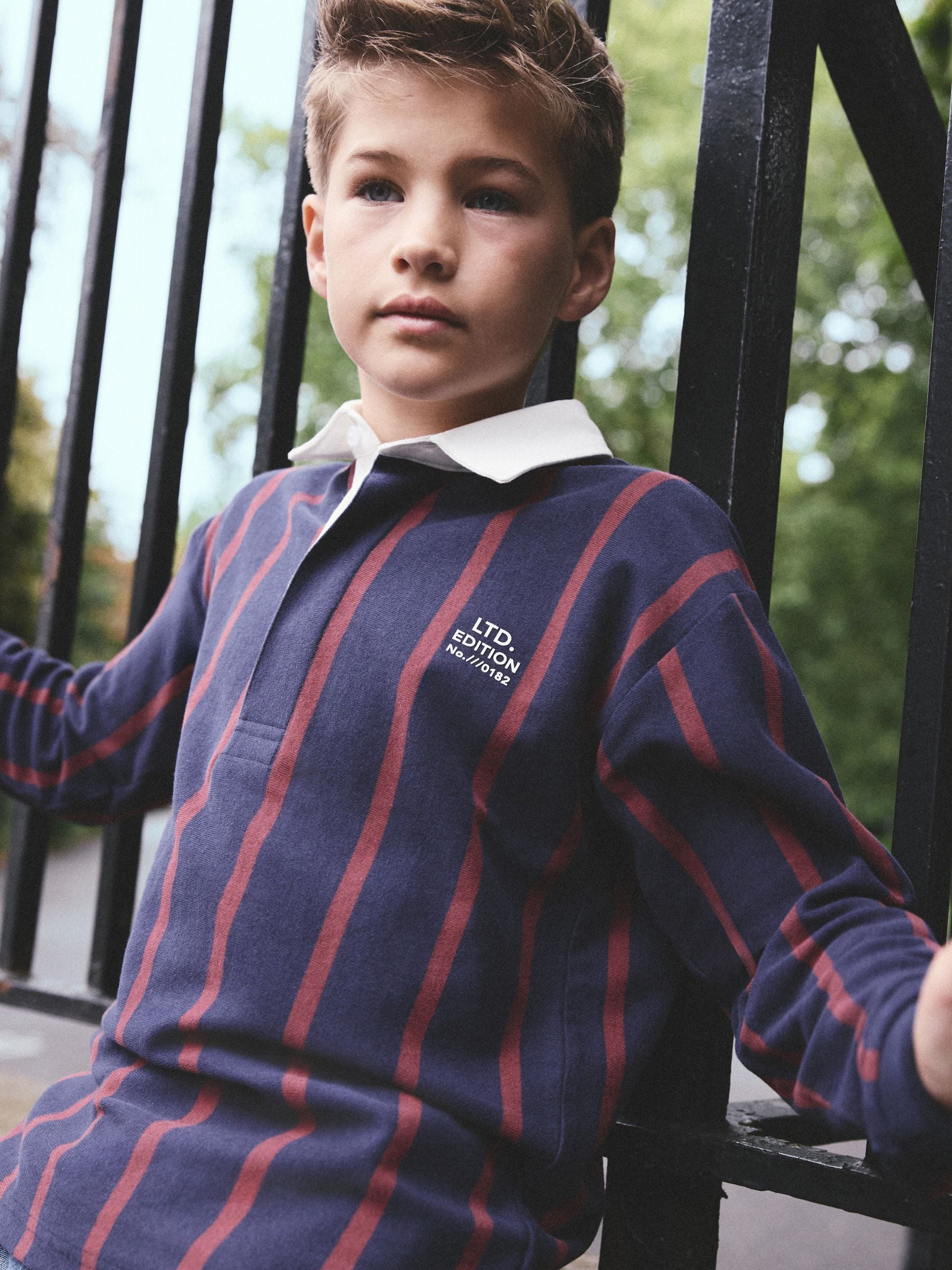 Dsiney Kidz - Vertical Stripe Rugby Polo Shirt (3-16yrs) image 1