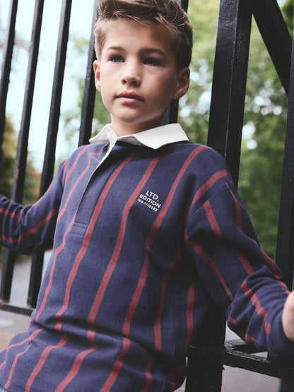 Dsiney Kidz - Vertical Stripe Rugby Polo Shirt (3-16yrs) image 1