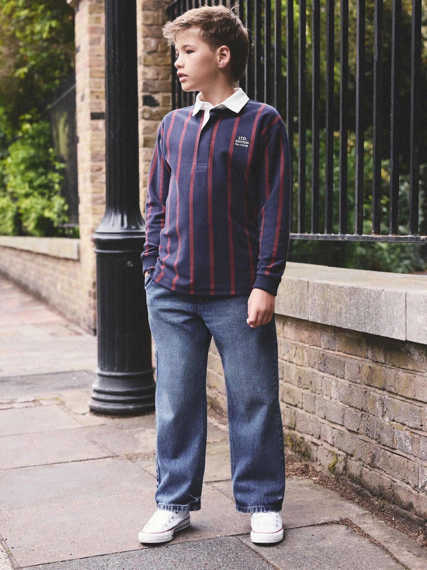 Dsiney Kidz - Vertical Stripe Rugby Polo Shirt (3-16yrs) image 2