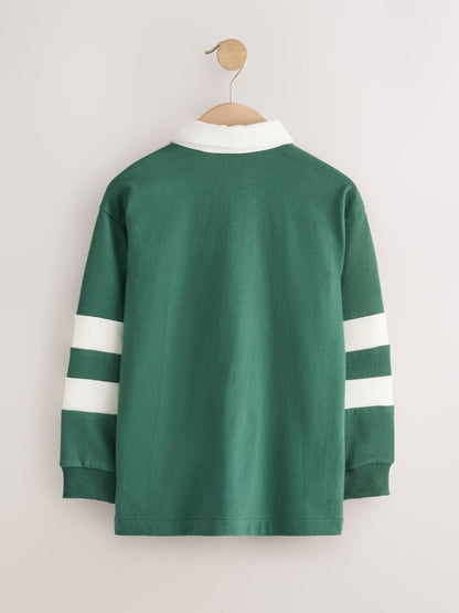 Dsiney Kidz - Green/Ecru Rugby Polo Shirt (3-16yrs) image 2