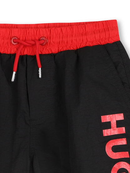 HUGO Black Side Logo Swim Shorts image 3