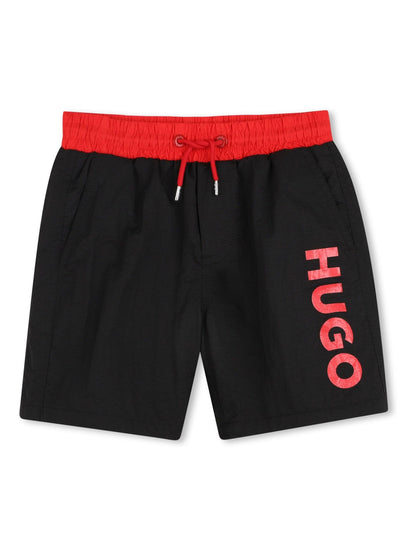 HUGO Black Side Logo Swim Shorts image 1