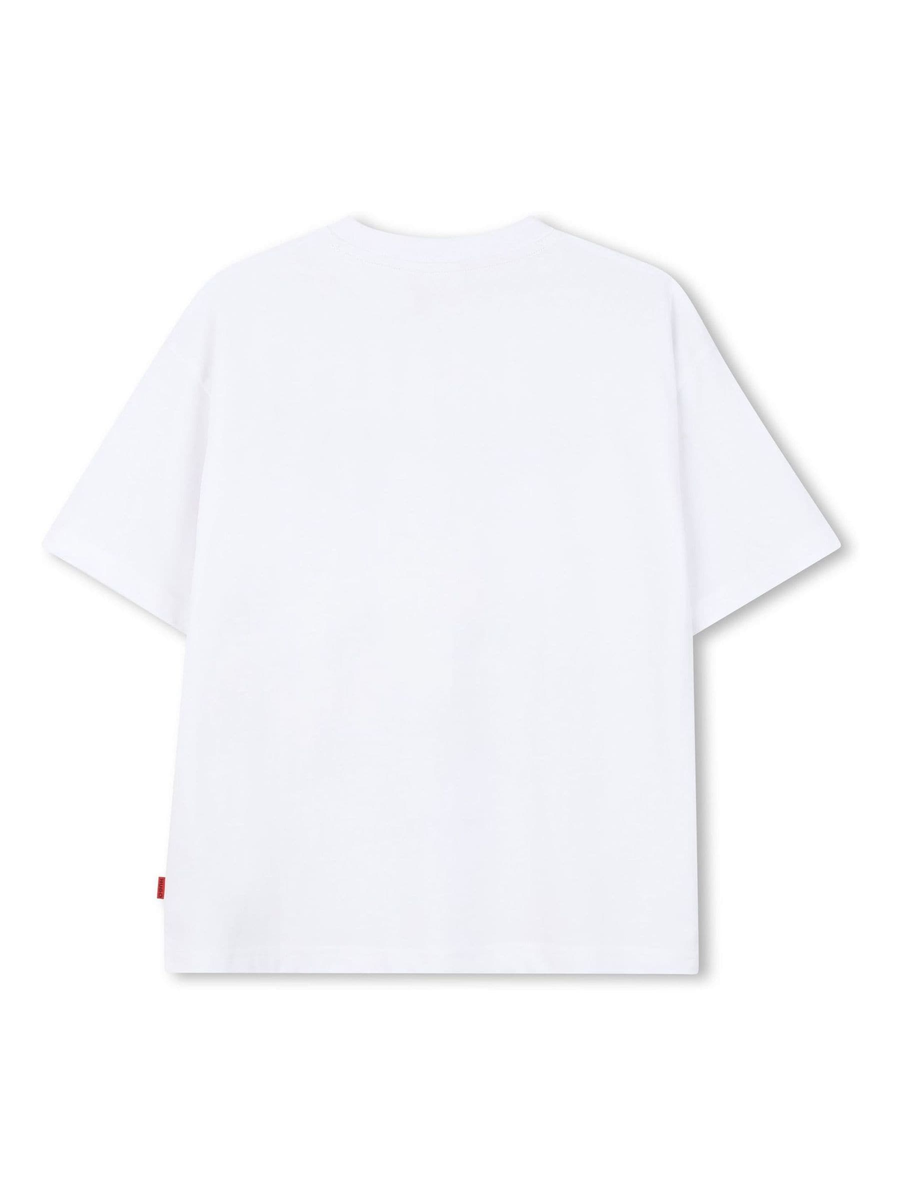 HUGO White Graphic Crew Neck Short Sleeve T-Shirt image 2