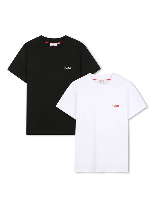HUGO Black Logo Crew Neck Short Sleeve T-Shirts 2 Pack image 1