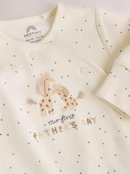 Cream My First Fathers Day Baby Sleepsuit (0-18mths) image 4