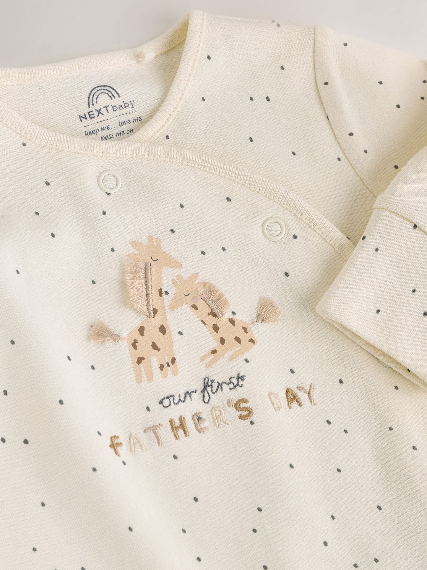Cream My First Fathers Day Baby Sleepsuit (0-18mths) image 4